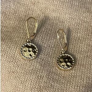 Classics Goldtone Hammered Disk Drop Earrings